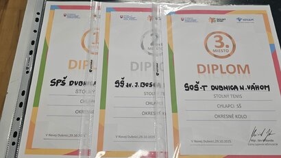 Stolný tenis - okresné kolo 2025